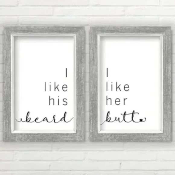 2 Unframed Butt Beard Wall Sign 11x14 Wall Art - Picture 6 of 7